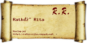 Ratkó Rita névjegykártya