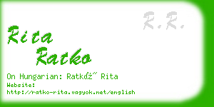 rita ratko business card